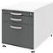 Verrijdbaar ladeblok BARI, hangmappenlade, materiaallade, 1 schuiflade, B 432 x D 800 x H 538 mm wit/antraciet