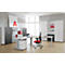 Verrijdbaar ladeblok LOGIN - 3 laden en 1 materiaallade - B 432 x D 580 x H 595 mm - centrale vergrendeling - wit - ons merk Schäfer Shop Select
