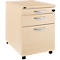 Verrijdbaar ladeblok NEVADA, 1 materiaallade , 1 lade en 1 lade voor hangmappen, B 430 x D 600 x H 600 mm, ahorn-decor