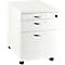 Verrijdbaar ladeblok NEVADA, 1 materiaallade , 1 lade en 1 lade voor hangmappen, B 430 x D 600 x H 600 mm, wit