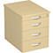 Verrijdbaar ladeblok PALENQUE, 3 schuifladen, B 430 x D 600 x H 566 mm, esdoorn