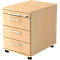 Verrijdbaar ladeblok ULM, met 3 schuifladen 1 materiaallade, B 428 x D 553 x H 590 mm, esdoornpatroon