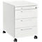 Verrijdbaar onderstel 1333, 3 laden en 1materiaallade,, afsluitbaar, hoekige grepen, hout/staal/kunststof, B 434 x D 800 x H 613 mm, wit