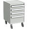 Verrijdbaar onderstel, 4 laden, centrale vergrendeling, B 450 x D 520 x H 700 mm, met ESD-bescherming