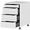 Verrijdbaar onderstel, 4 laden incl. opbergvak, B 420 x D 600 x H 630 mm, lichtgrijs