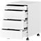 Verrijdbaar onderstel, 4 laden incl. opbergvak, B 420 x D 600 x H 630 mm, wit