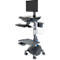 Verrijdbaar werkstation Ergotron StyleView® SV42-8302-2, beeldschermscharnier voor 1 beeldscherm tot 24', werkblad, toetsenbord-/muislade, geïntegreerde voeding