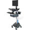 Verrijdbaar werkstation Ergotron StyleView® SV42-8302-2, beeldschermscharnier voor 1 beeldscherm tot 24', werkblad, toetsenbord-/muislade, geïntegreerde voeding