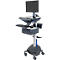 Verrijdbaar werkstation Ergotron StyleView® SV42-8302-2, beeldschermscharnier voor 1 beeldscherm tot 24', werkblad, toetsenbord-/muislade, geïntegreerde voeding