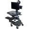 Verrijdbaar werkstation Ergotron StyleView® SV42-8302-2, beeldschermscharnier voor 1 beeldscherm tot 24', werkblad, toetsenbord-/muislade, geïntegreerde voeding
