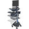 Verrijdbaar werkstation Ergotron StyleView® SV42-8302-2, beeldschermscharnier voor 1 beeldscherm tot 24', werkblad, toetsenbord-/muislade, geïntegreerde voeding