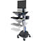 Verrijdbaar werkstation Ergotron StyleView® SV42-8302-2, beeldschermscharnier voor 1 beeldscherm tot 24', werkblad, toetsenbord-/muislade, geïntegreerde voeding