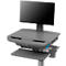 Verrijdbaar werkstation Ergotron StyleView® SV42-8302-2, beeldschermscharnier voor 1 beeldscherm tot 24', werkblad, toetsenbord-/muislade, geïntegreerde voeding