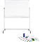 Verrijdbaar whiteboard Maul MAULstandaard, 1000 x 2000 mm, 2-zijdig, draaibaar + whiteboard accessoireset, 31 stuks