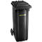 Verrijdbare afvalbak GMT eXtra, volume 120 l, EN 840-1, voorbereid voor friteshouder, met trekgreep, polyetheen, B 505 x D 555 x H 1105 mm, antraciet
