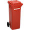 Verrijdbare afvalbak GMT eXtra, volume 120 l, EN 840-1, voorbereid voor friteshouder, met trekgreep, polyetheen, B 505 x D 555 x H 1105 mm, rood