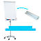 Verrijdbare flip-over Franken X-tra!Line, in hoogte verstelbaar, houder met snelsluiting, opbergbak, magnetisch bord met B 680 x H 1050 mm, 5 wielen