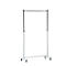 Verrijdbare garderoberek Jan Kurtz Boston, B 1010 x D 410 x H 1080-1840 mm, stalen buis, wit/verchroomd