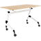 Verrijdbare klaptafel - vierkant stalen frame - L 1200 x D 600 x H 720 mm - ahorn - witte poten - ons merk Schäfer Shop Select