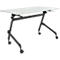 Verrijdbare klaptafel - vierkant stalen frame - L 1200 x D 600 x H 720 mm - lichtgrijs - zwarte poten - ons merk Schäfer Shop Select