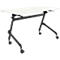 Verrijdbare klaptafel - vierkant stalen frame - L 1200 x D 600 x H 720 mm - wit - zwarte poten - ons merk Schäfer Shop Select