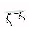 Verrijdbare klaptafel - vierkant stalen frame - L 1400 x D 600 x H 720 mm - lichtgrijs - zwarte poten - ons merk Schäfer Shop Select