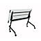 Verrijdbare klaptafel - vierkant stalen frame - L 1400 x D 600 x H 720 mm - lichtgrijs - zwarte poten - ons merk Schäfer Shop Select