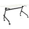 Verrijdbare klaptafel - vierkant stalen frame - L 1400 x D 600 x H 720 mm - wit - zwarte poten - ons merk Schäfer Shop Select