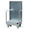 Verrijdbare lekbak LPW 60-2, met geperforeerde plaatwand, van staal, capaciteit 2 x 60 liter vat, grijs
