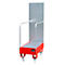 Verrijdbare lekbak LPW 60-3, met geperforeerde plaatwand, van staal, capaciteit 2 x 60 liter vat, rood