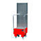 Verrijdbare lekbak met geperforeerde plaatwand, van staal, capaciteit 1 x 60 liter vat, rood