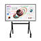 Interactief whiteboard op een rolstandaard, met een tekening van Saturnus' ringen en notities.