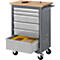 Verrijdbare werkbank 675, B 675 x D 450 x H 950 mm, beuken