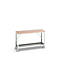 Verrijdbare werkbank Bott verso, multiplexplaat, 1 legbord, met traverse-set, B 1500 x D 600 x H 930 mm, RAL 7035 lichtgrijs