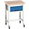 Verrijdbare werkbank Bott verso, multiplexplaat, met set dwarsverbindingen, 1 lade, B 700 x D 600 x H 930 mm, lichtgrijs / gentiaanblauw