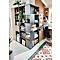 Verstelbare open kast TEMPIO, van hout, uittrekbaar, 5 OH, B 1000-1500 x D 330 x H 2130 mm, wit