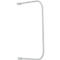 White painted curved metal bracket. Upper and lower mount, isolated.