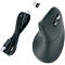 Verticale muis Kensington MY630 EQ Pro Fit™ Ergo M, draadloos, oplaadbare batterij, 6 knoppen en scrollwiel, 1000/1600/2400 dpi, PCR, zwart