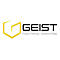 Logo der Firma GEIST, mit gelbem Kubus und Text: Future Thinking • Solutions Today.
