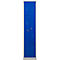 Vestiaire, 2 compartiments, sur socle, 2 compartiments, avec portes en Z, serrure à came batteuse, gris clair/bleu gentiane