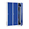 Vestiaire, 3 portes, l. 1200 x H 1800 mm, serrure à came batteuse, gris clair/bleu