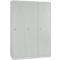Vestiaire, 3 portes, l. 1200 x H 1800 mm, serrure à cylindre, gris clair