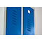 Vestiaire à 2 compartiments, L 600 x H 1800 mm, avec pieds, serrure à loquet rotatif, gris clair/bleu gentiane