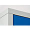 Vestiaire à 2 compartiments, L 600 x H 1800 mm, avec pieds, serrure à loquet rotatif, gris clair/bleu gentiane
