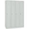 Vestiaire à 4 compartiments, sur socle, L 1170 x P 300 x H 1800 mm, serrure à cylindre, gris clair