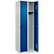 Vestiaire C+P Evolo Plus, 2 compartiments, charnières à droite, fermeture à loquet rotatif, L 600 x P 500 x H 1850 mm, gris clair/bleu clair
