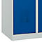 Vestiaire C+P Evolo Plus, 2 compartiments, charnières à droite, fermeture à loquet rotatif, L 600 x P 500 x H 1850 mm, gris clair/bleu clair
