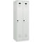 Vestiaire C+P Evolo Plus, 2 compartiments, charnières à droite, fermeture à loquet rotatif, L 600 x P 500 x H 1850 mm, gris clair/gris clair