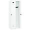 Vestiaire C+P Evolo Plus, 2 compartiments, charnières à droite, fermeture de sécurité rotative, butée soft, L 600 x P 500 x H 1850 mm, blanc signalisation/blanc trafic