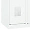 Vestiaire C+P Evolo Plus, 2 compartiments, charnières à droite, serrure à cylindre, butée soft, L 600 x P 500 x H 1850 mm, blanc signalisation/blanc trafic